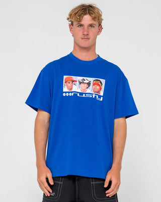 Man wearing Snapshot Short Sleeve Tee in Royal Blue