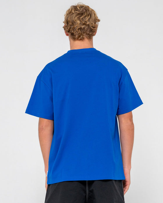 man-wearing-snapshot-short-sleeve-tee-in-royal-blue