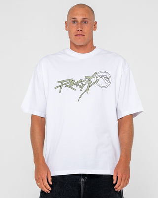 Man wearing Hoodus Short Sleeve Tee in White