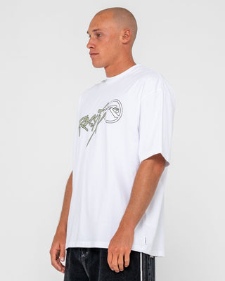 Man wearing Hoodus Short Sleeve Tee in White