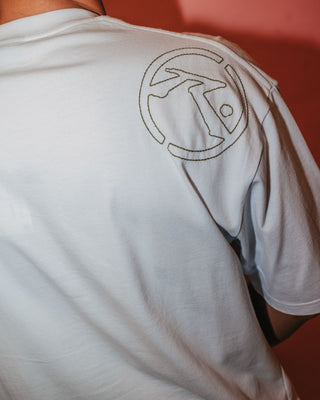 Man wearing Hoodus Short Sleeve Tee in White