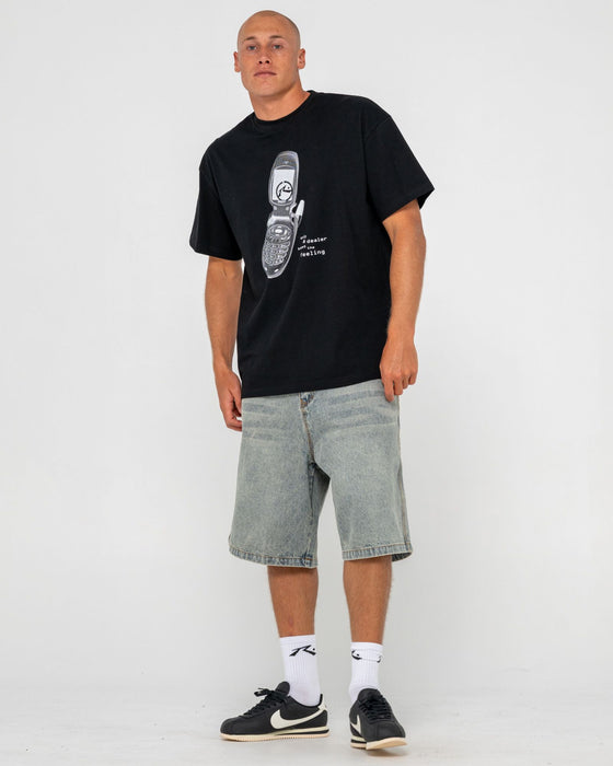 man-wearing-phone-a-friend-short-sleeve-tee-in-black