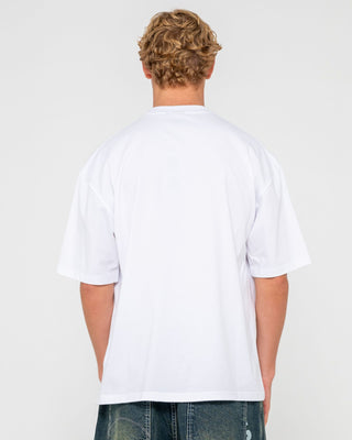 Man wearing Checkout Short Sleeve Tee in White