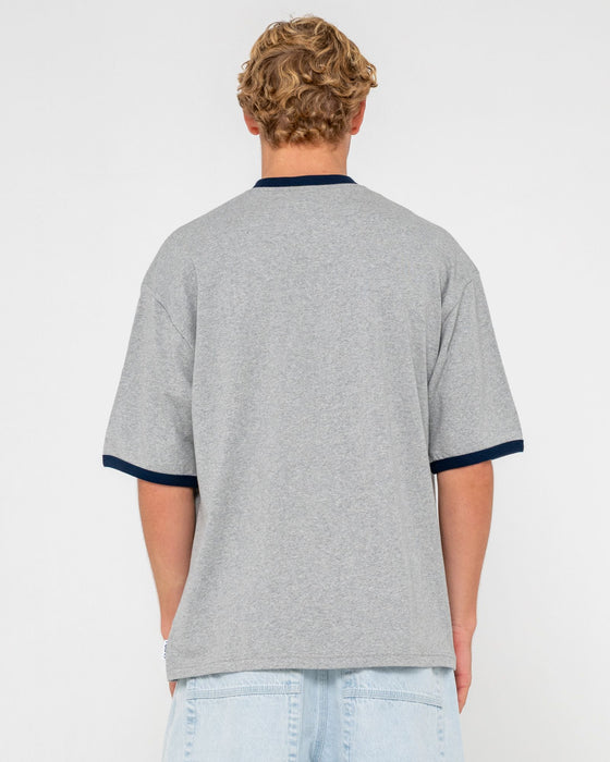 man-wearing-hyper-ringer-short-sleeve-tee-in-grey-marle