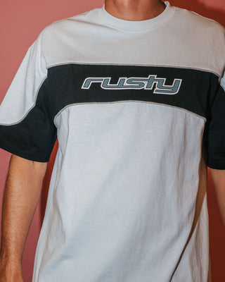 Man wearing Kinetic Short Sleeve Heavy Tee in White