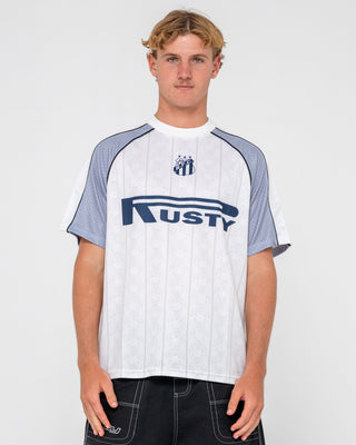 Man wearing Frenetic Short Sleeve Tee in White