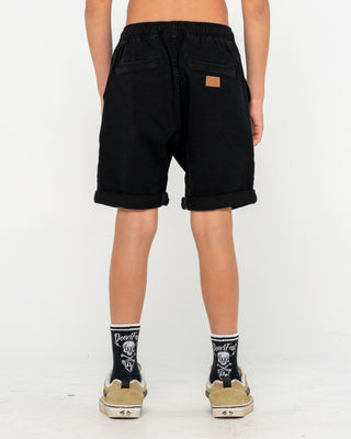 Boy wearing Hooked On Elastic Short Boys in Black