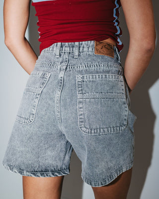 Woman wearing Cyprus High Denim Short in London Summer