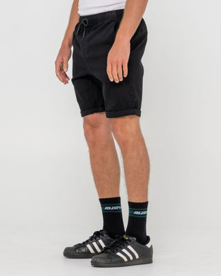 Man wearing Hooked On 18 Elastic Short in Black