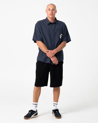 Man wearing Overtone Elastic Short in Black