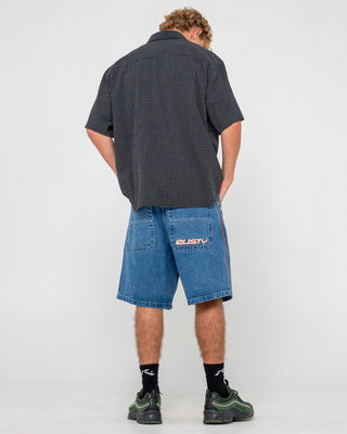 Man wearing Flip Daddy 2.0 Jort - Middy Blue in Middy Blue