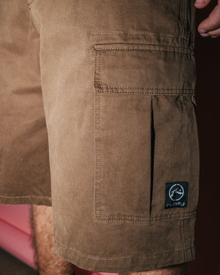 Man wearing Commando Cargo Short in Pinecone