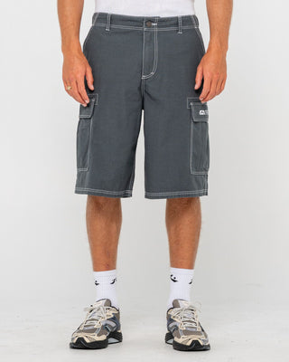 Man wearing Commando Rippa Cargo Short in Dark Sapphire
