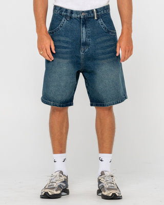 Man wearing Flip Daddy Tapeless Jort - Dark N Dirty in Dark N Dirty