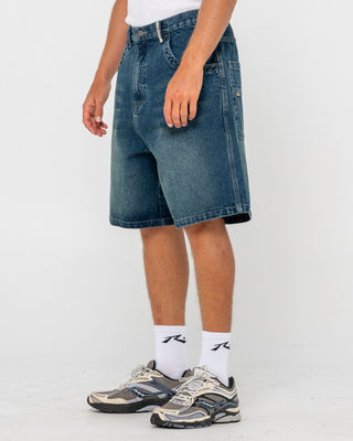 Man wearing Flip Daddy Tapeless Jort - Dark N Dirty in Dark N Dirty