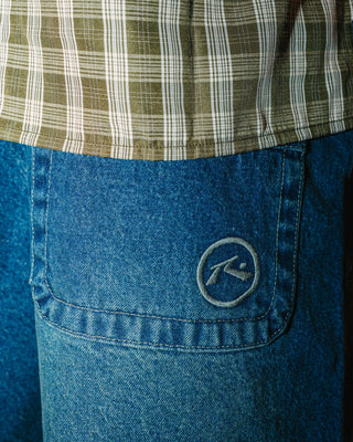 Man wearing Flip Daddy Tapeless Jort - Dark N Dirty in Dark N Dirty