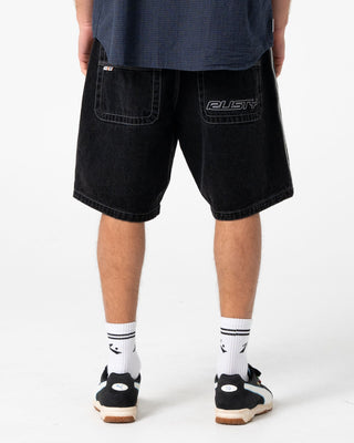 Man wearing Flip Daddy 2.0 Jort - Black Out in Black Out