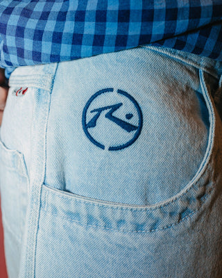 Man wearing Slappa Jort in Sky Blue Heather