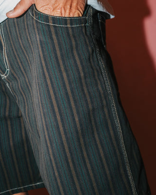 Man wearing Flip Pinstripe Jort in Black