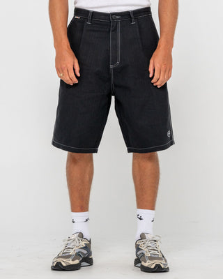 Man wearing Request Line Herringbone Short in Black