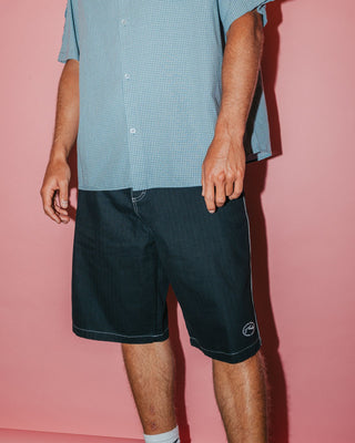 Man wearing Request Line Herringbone Short in Black
