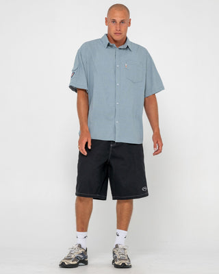 Man wearing Request Line Herringbone Short in Black