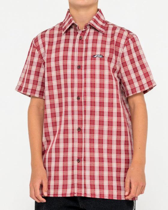 boy-wearing-datsun-check-short-sleeve-shirt-boys-in-vintage-red