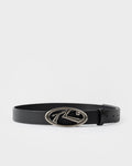 R Dot Buckle Leather Belt