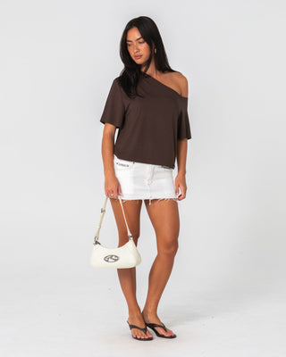 Womens R Dot Buckle Bag in Oatmeal