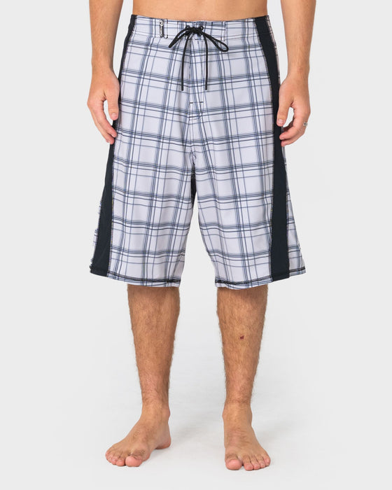 man-wearing-cybernate-fixed-waist-boardshort-in-stone-grey-1