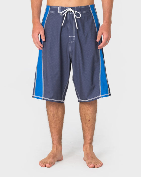 man-wearing-cybernate-fixed-waist-boardshort-in-steel
