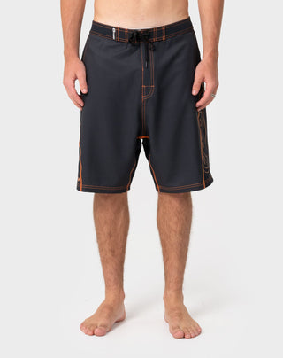 Man wearing Hydro-surge Fixed Waist Boardshort in Black 2