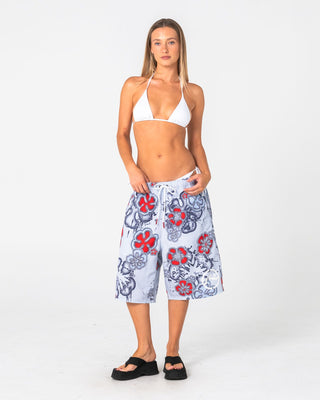 Man wearing Rambo Elastic Waist Boardshort in Stone Grey