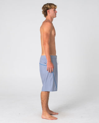 Man wearing Saber Tooth Fixed Waist Boardshort in Stone Grey