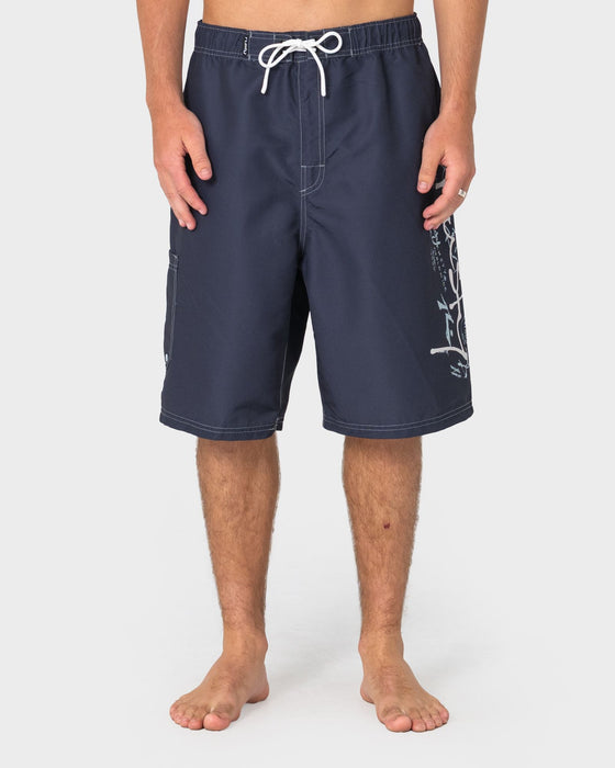 man-wearing-crisis-hybrid-waist-boardshort-in-coal