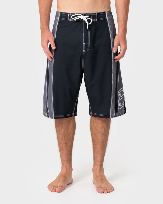 man-wearing-refract-fixed-waist-boardshort-in-black
