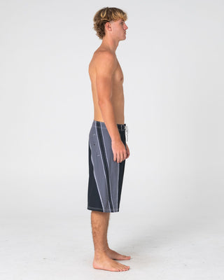 Man wearing Refract Fixed Waist Boardshort in Black