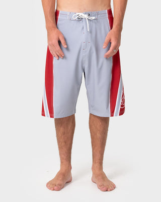 Man wearing Refract Fixed Waist Boardshort in Stone Grey