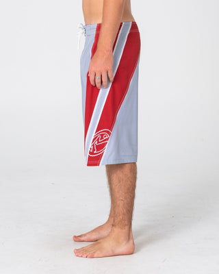 Man wearing Refract Fixed Waist Boardshort in Stone Grey