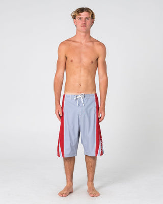 Man wearing Refract Fixed Waist Boardshort in Stone Grey