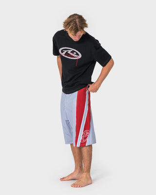 Man wearing Refract Fixed Waist Boardshort in Stone Grey