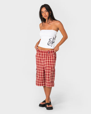 Woman wearing Art Attack Boob Tube in White