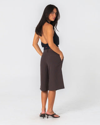 Woman wearing Honey Halter Top in Black