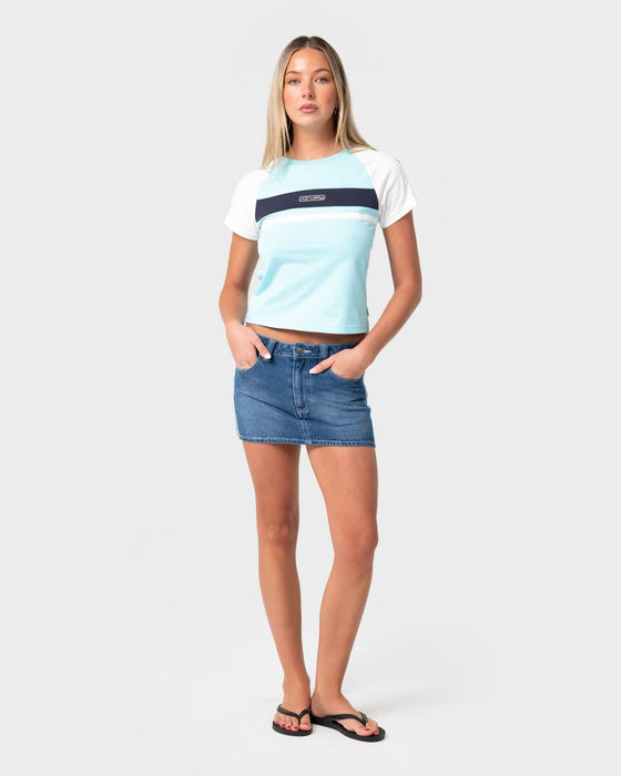 woman-wearing-flip-mommy-low-rise-mini-denim-skirt-2-0-in-blasted-middy-blue-blue