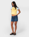 Mavericks Low Rise Denim Mini Skirt