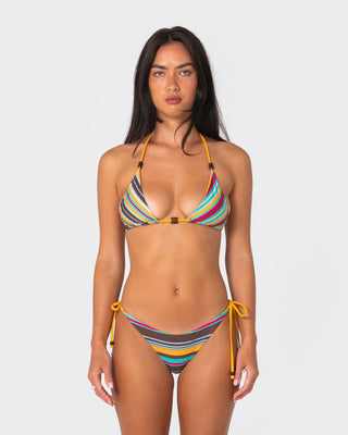 Woman wearing Barbara Stripeson Multiway Bikini Top in Barbara Stripe
