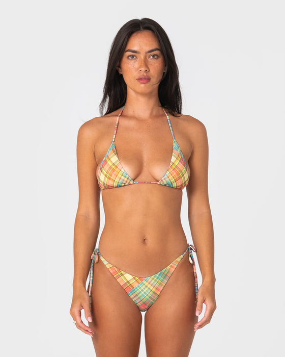 woman-wearing-check-moi-multiway-bikini-top-in-multi-check