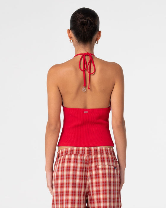 woman-wearing-emma-cut-out-skimmer-tank-in-red-2