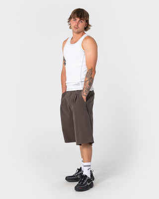 Man wearing Slack Jack Ribbed Heavy Tank in White