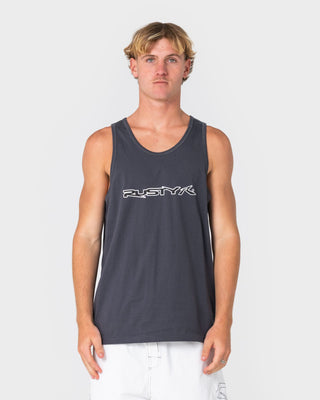 Man wearing Bullet Train Tank in Steel
